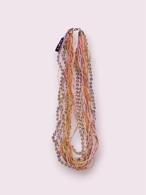 Mixit Pink and Gold Multi-Strand Beaded Necklace